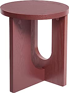 VaLaVie ARCHサイドテーブル アーチテーブル 円型テーブル シンプルな木製サイドテーブル ワインレッド サイドテーブル 北欧風スタイル クリエイティブ収納コーナーテーブル リビングサイドテーブル (ワインレッド)